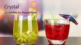  Presentation with alcoholic - Theme with set of different drinks background and a lemonade colored foreground