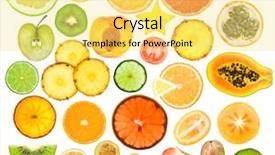  Presentation with pineapple - Amazing PPT theme having set of different fruits slices backdrop and a yellow colored foreground