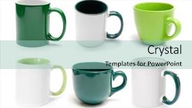  Presentation with simple green - Presentation design consisting of set of different green cups background and a mint green colored foreground