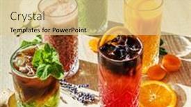  Presentation with smoothie - Presentation design with set-of-different-kinds background and a lemonade colored foreground