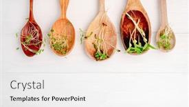  Presentation with different - Beautiful slide set featuring set-of-different-microgreens backdrop and a white colored foreground