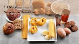  Presentation with natural products - Presentation theme enhanced with set of different products background and a coral colored foreground