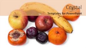  Presentation with fruits - Cool new PPT theme with set-of-different-rotten-fruits backdrop and a yellow colored foreground