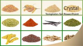  Presentation with spices - Cool new presentation theme with set-of-different-spices-isolated backdrop and a lemonade colored foreground