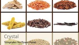  Presentation with spices - PPT layouts consisting of set-of-different-spices-isolated background and a lemonade colored foreground