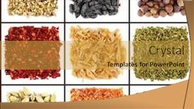  Presentation with spices - Audience pleasing theme consisting of set-of-different-spices-isolated backdrop and a gold colored foreground