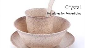  Presentation with tableware - Presentation having set-of-disposable-tableware background and a white colored foreground