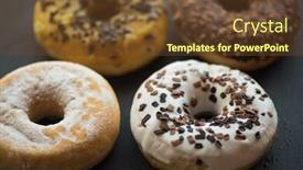  Presentation with donuts - Amazing theme having set-of-donuts-on-black backdrop and a tawny brown colored foreground