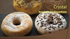  Presentation with donuts - Slide set consisting of set-of-donuts-on-black background and a tawny brown colored foreground