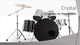  Presentation with drums - Presentation design featuring set-of-drums-isolated background and a white colored foreground