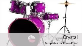  Presentation with drum - Colorful presentation design enhanced with set of drums isolated backdrop and a light gray colored foreground