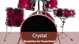  Presentation with drum - Cool new PPT layouts with set of drums isolated backdrop and a tawny brown colored foreground