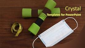  Presentation with tape measure - Cool new theme with set-of-dumbbells-a-tape backdrop and a tawny brown colored foreground