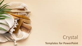  Presentation with eco friendly - PPT theme enhanced with set-of-eco-friendly-toiletries background and a lemonade colored foreground