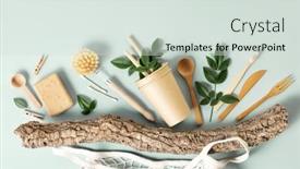  Presentation with eco friendly - Theme with set-of-eco-friendly-toiletries background and a sky blue colored foreground