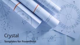  Presentation with top view - Audience pleasing theme consisting of set of engineering drawings top backdrop and a light blue colored foreground