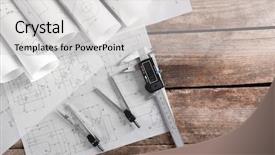  Presentation with engineering - Slides consisting of set of engineering drawings background and a light gray colored foreground