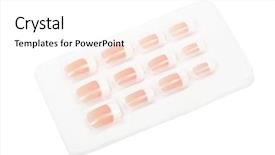  Presentation with nails - PPT theme having set of false nails on a white background background and a white colored foreground
