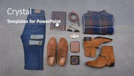  Presentation with fashion accessories - Cool new theme with set-of-fashion-clothing backdrop and a gray colored foreground