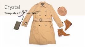  Presentation with accessories - Presentation design having set-of-fashionable-clothes background and a lemonade colored foreground