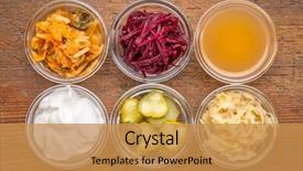  Presentation with kimchi - Amazing slide deck having set of fermented food great backdrop and a gold colored foreground