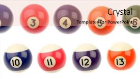  Presentation with billiard - Audience pleasing slides consisting of set of fifteen pool balls backdrop and a coral colored foreground