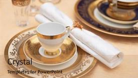  Presentation with children bone - Theme featuring set of fine bone porcelain background and a coral colored foreground