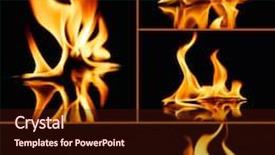  Presentation with flames - Presentation having set of fire flames background and a wine colored foreground