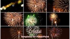  Presentation with fireworks - Amazing slide set having set of fireworks on black background backdrop and a wine colored foreground