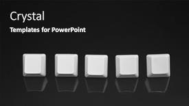  Presentation with element - Cool new slide deck with set-of-five-blank-computer backdrop and a black colored foreground