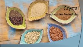  Presentation with rice grains - Audience pleasing slides consisting of set of five gluten free backdrop and a coral colored foreground