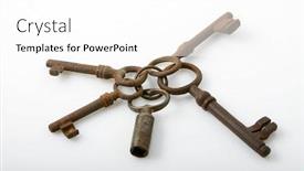  Presentation with keys - Beautiful theme featuring set-of-five-old-antic backdrop and a white colored foreground