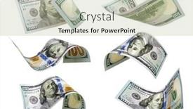  Presentation with banknotes - Slide deck having set-of-flying-dollars-banknotes background and a mint green colored foreground