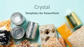  Presentation with food donation - Audience pleasing PPT layouts consisting of set-of-food-products-food backdrop and a cool aqua colored foreground