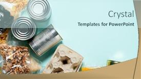  Presentation with food donation - Colorful slide set enhanced with set-of-food-products-food backdrop and a cool aqua colored foreground