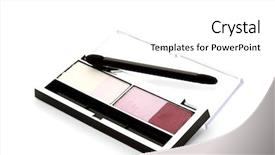  Presentation with makeup - Presentation theme consisting of set of four colors for makeup isolated on white background and a white colored foreground