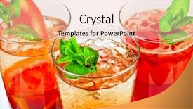  Presentation with guava fruits fresh green fruit - Beautiful slide set featuring set of fresh cold tea backdrop and a lemonade colored foreground