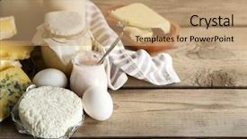  Presentation with dairy products - Cool new presentation with set of fresh dairy products backdrop and a coral colored foreground