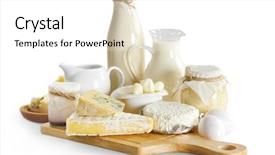  Presentation with dairy products - Beautiful slides featuring set of fresh dairy products backdrop and a white colored foreground