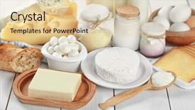  Presentation with dairy products - Audience pleasing theme consisting of set of fresh dairy products backdrop and a lemonade colored foreground