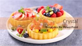  Presentation with fruit - PPT theme enhanced with set-of-fresh-fruit-tart background and a yellow colored foreground