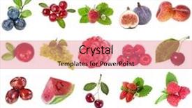  Presentation with berries - PPT theme having banana flower - collection set of fresh ripe background and a coral colored foreground