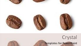  Presentation with coffee beans - Colorful PPT theme enhanced with set-of-fresh-roasted-coffee backdrop and a coral colored foreground
