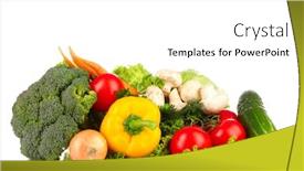  Presentation with vegetables - Presentation theme enhanced with set of fresh vegetables isolated on white background and a white colored foreground
