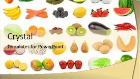  Presentation with fruit vegetable juice - Slide deck with set of fruits and vegetables background and a blonde colored foreground