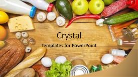  Presentation with corporate gifting and promotional products - Colorful PPT layouts enhanced with set of fuits and vegatables backdrop and a yellow colored foreground