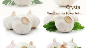  Presentation with garlic - Colorful slides enhanced with set of garlic fruits backdrop and a cream colored foreground