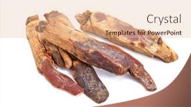  Presentation with ginseng - Slides consisting of set-of-ginseng-isolated background and a coral colored foreground