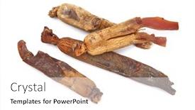  Presentation with ginseng - Slide set having set-of-ginseng-isolated background and a white colored foreground