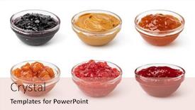  Presentation with jam - PPT layouts enhanced with set-of-glass-bowl background and a coral colored foreground